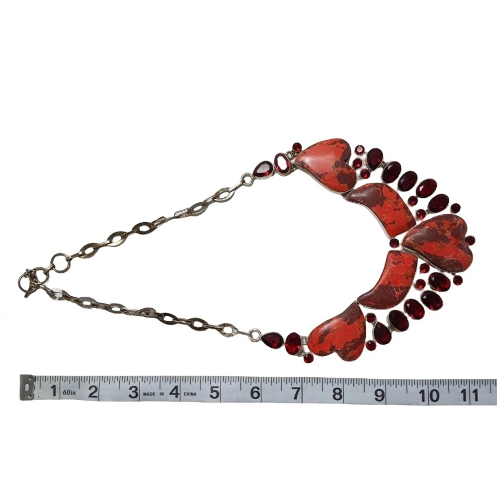 Jasper Glass Statement Neckalce - Picture 4 of 4